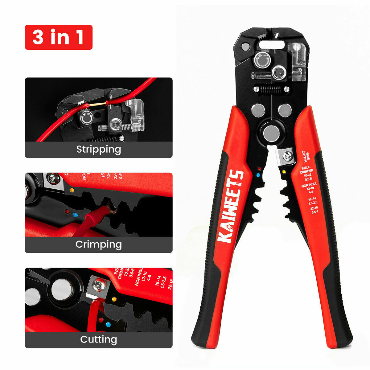 260pcs Self Insulation Wire Stripper cutter crimper Terminal Tool Pliers tool KAIWEETS Does Not Apply - фотография #5