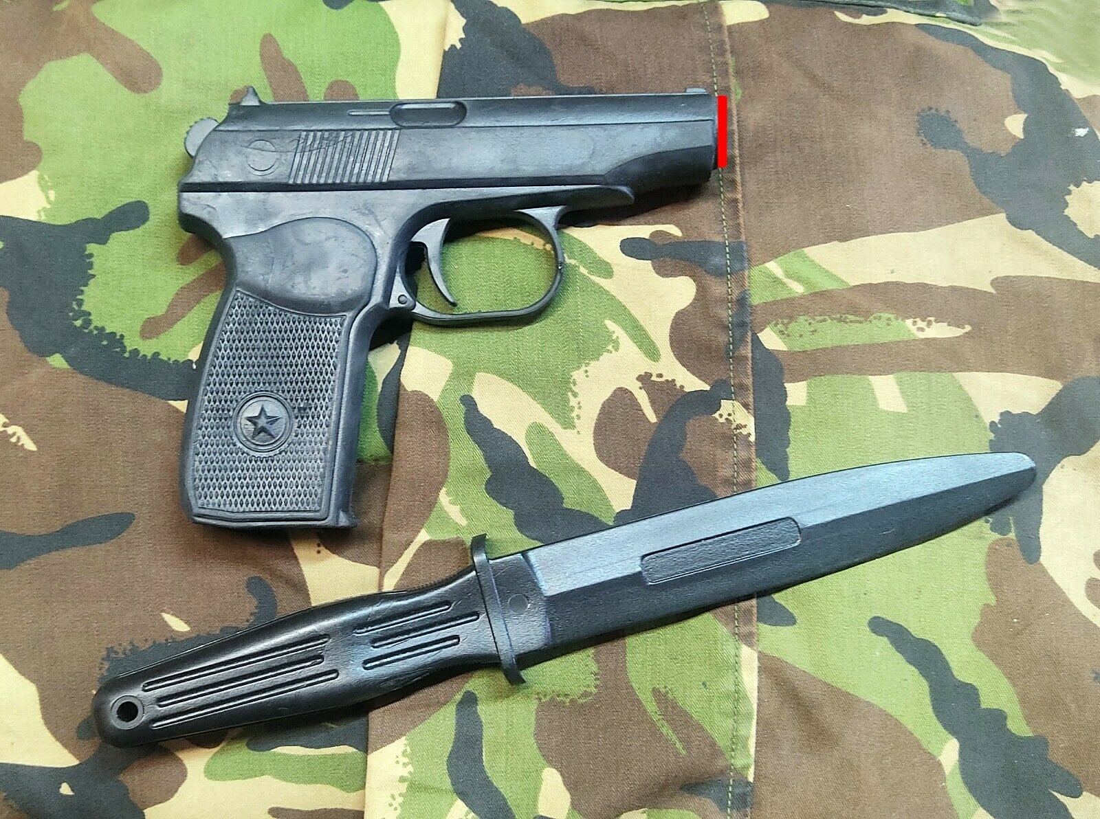 Set Practice Rubber Training Gun PM MAKAROV + plastic Knife Police Self Defense PM Does Not Apply