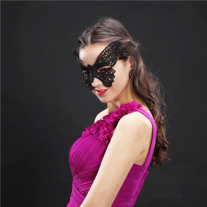 4x Black Lace Mask Masquerade Eye Face Eyemask Women Party Halloween Mardi Gras Black Lace Masquerade Mask - фотография #4