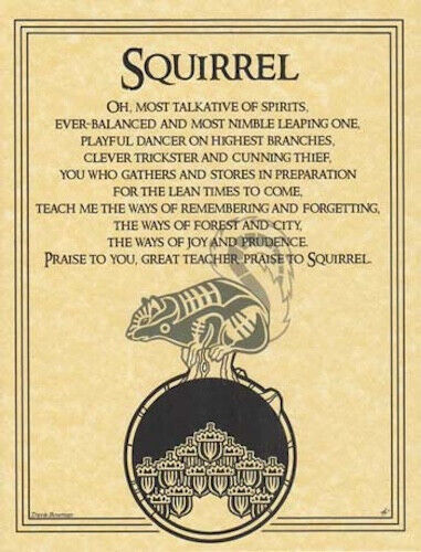 Squirrel Prayer Parchment-Like Page for Book of Shadows, Altar! Без бренда