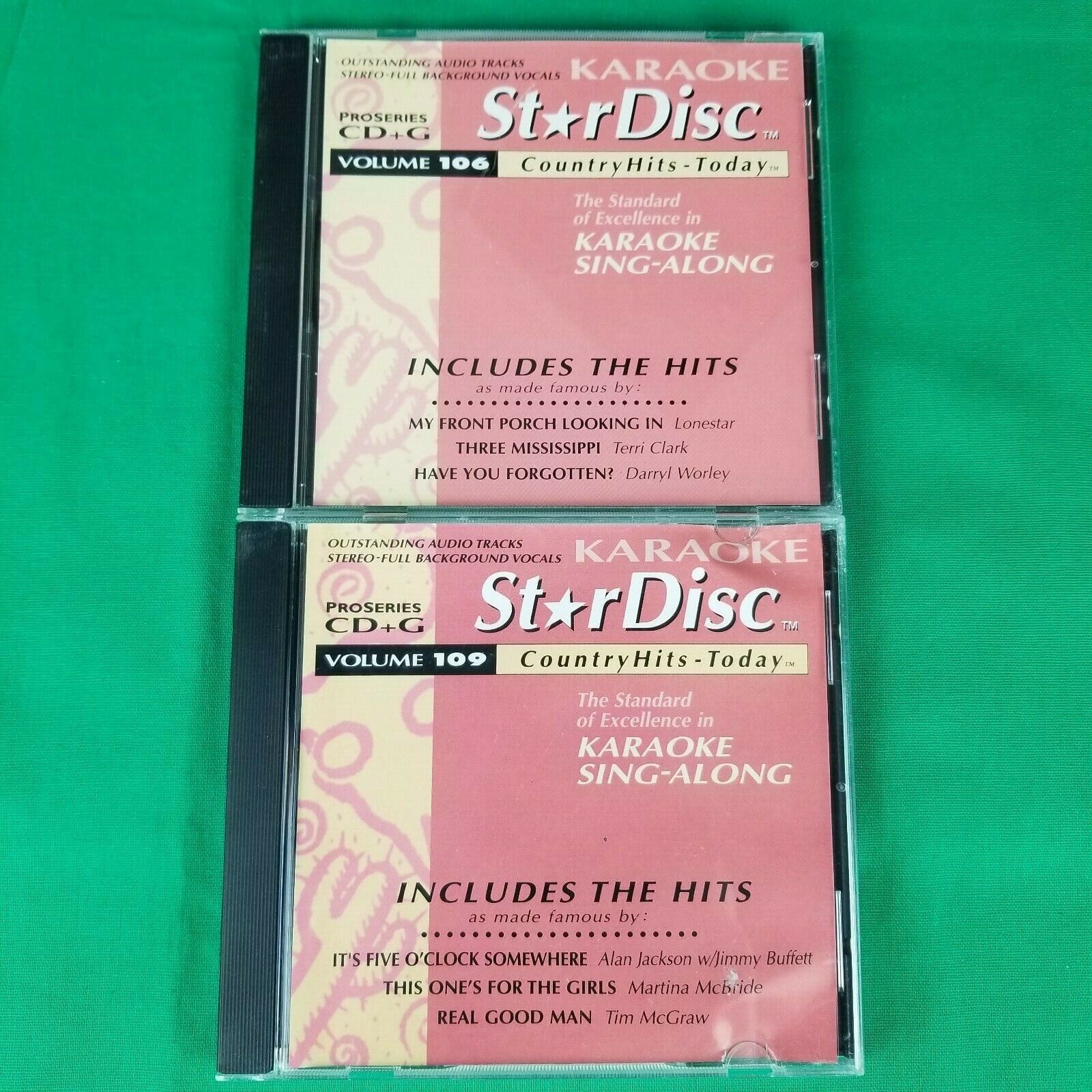 Pre-Owned Lot of 2 StarDisc Karaoke Country Classics CD+G Volume 106 & 109 Star Disc