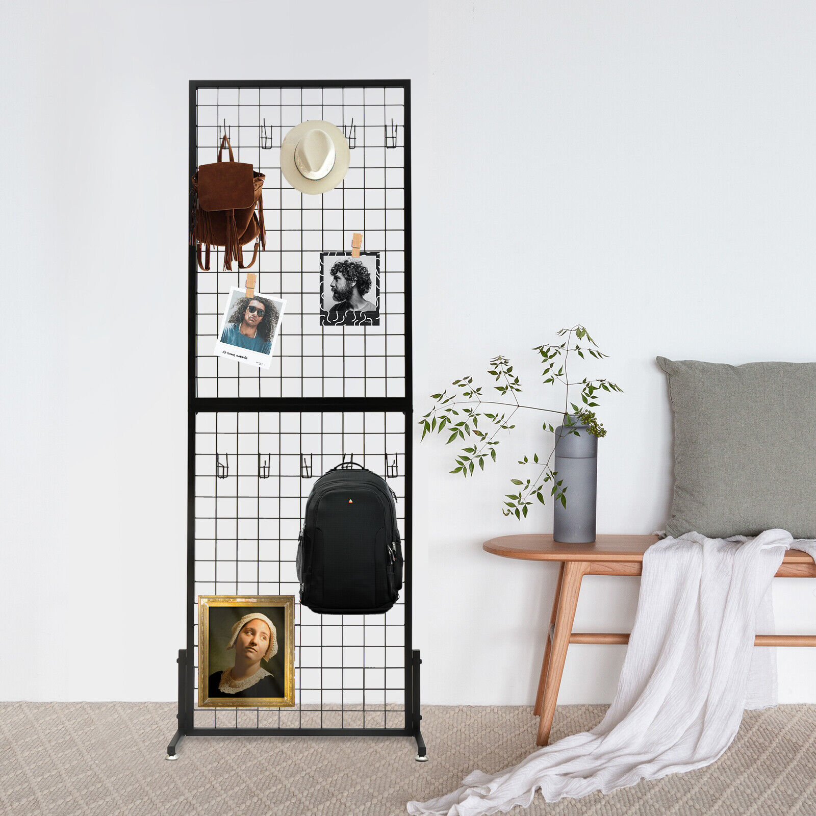 2*2 Inch Foldable Wire Grid Panel Display Rack With 10 Hooks For Craft Art Show N/A N/A - фотография #17