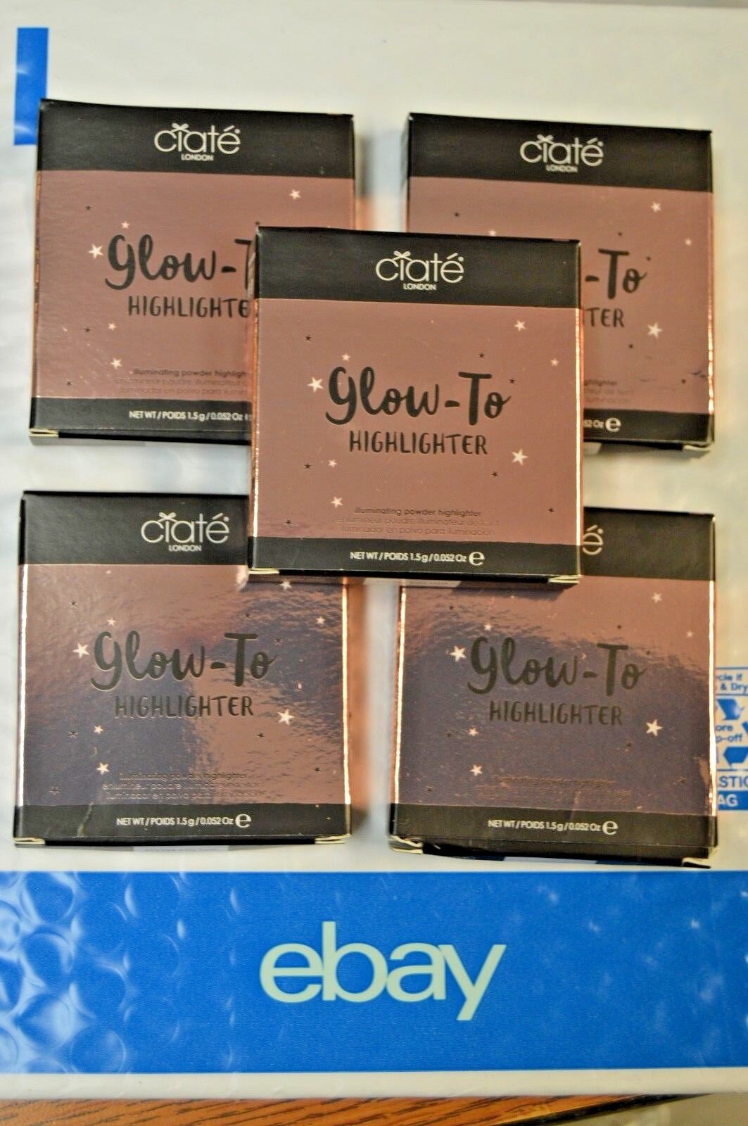 5x Ciate London Glow To Highlighter illuminating Powder Moondust Dented Boxes Ciate London Glow To Highlighter