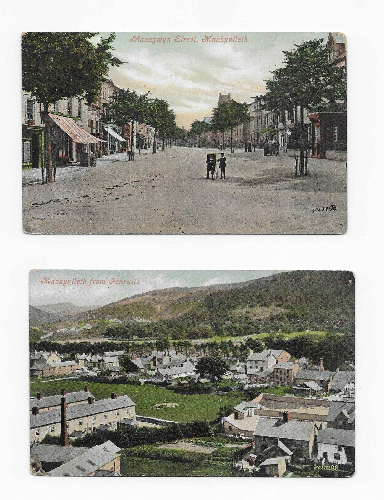 2 Vintage Postcards*MACHYNLLETH*WALES *Twinned with BELLEVILLE MI (Sister Cities Без бренда