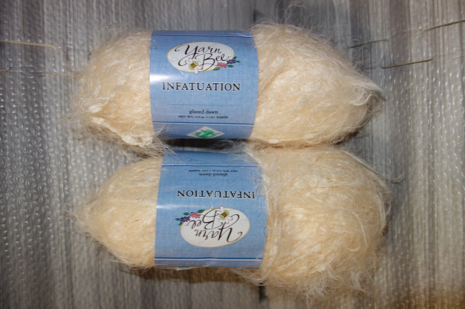 Two Skeins of Yarn Bee Infatuation Yarn Glazed Dawn Nylon Vintage Yarn Bee