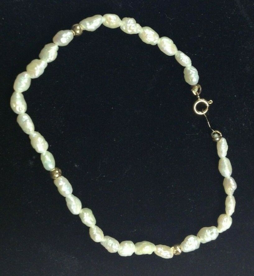 Vintage Pearl set; bracelet,ring,pendant, ears all 14K  yellow gold, #15285 Unknown - фотография #6
