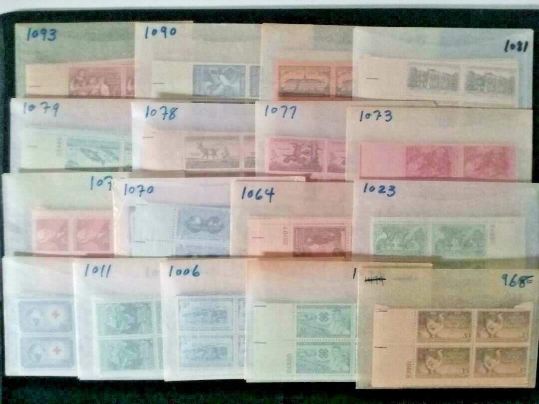 Wholesale Lot of 50 Vintage US Mint Plate Blocks 200 Stamps MNH Unused Old Hoard Без бренда