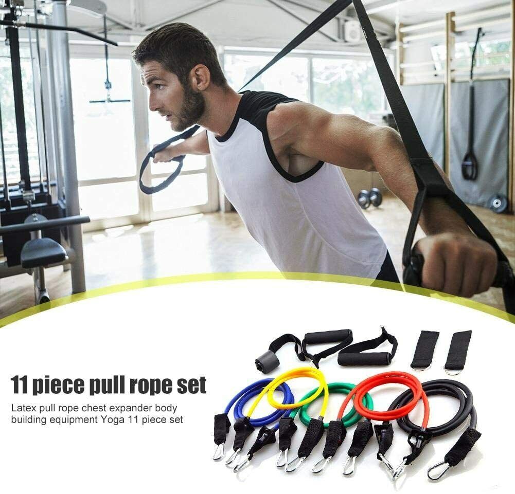 11-Piece Resistance Bands Set Elastic Work Out Band Kit for Home Fitness Unbranded - фотография #2