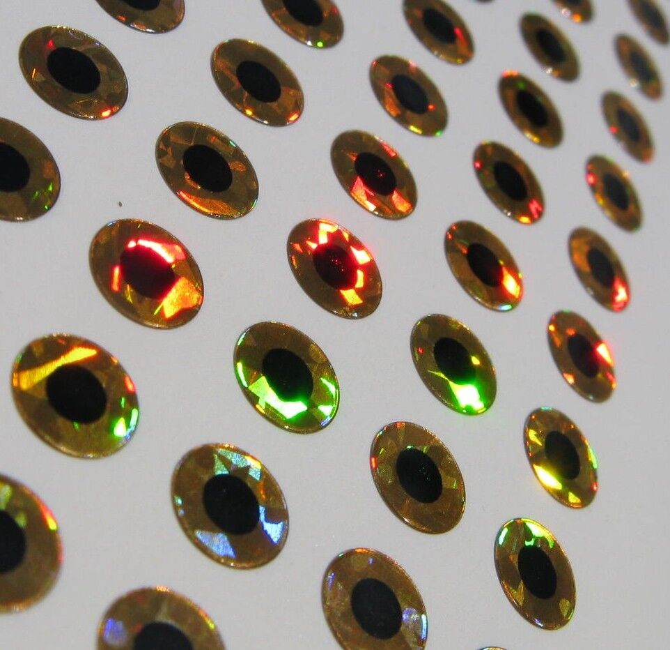 Gold Hologram 3.5mm Flat Eyes For Lures Spinners Tackle Craft Lot of 864 Eyes C1 Unbranded Does Not Apply