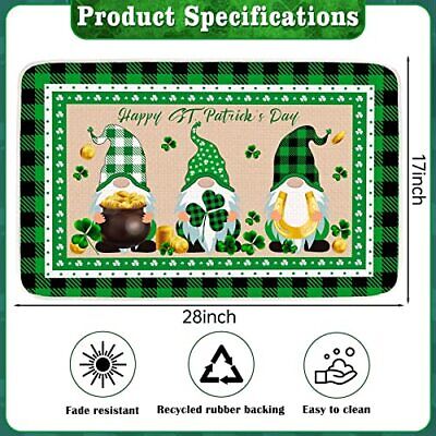  St. Patricks Day Door Mat Indoor Outdoor Area Rugs 28 x 17 Green-st. Patrick's Does not apply Does Not Apply - фотография #7