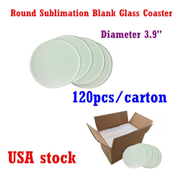 US STOCK Diameter 3.9" Round Sublimation Blank Glass Coaster - 120pcs/CTN CALCA 0163001827800 - фотография #2