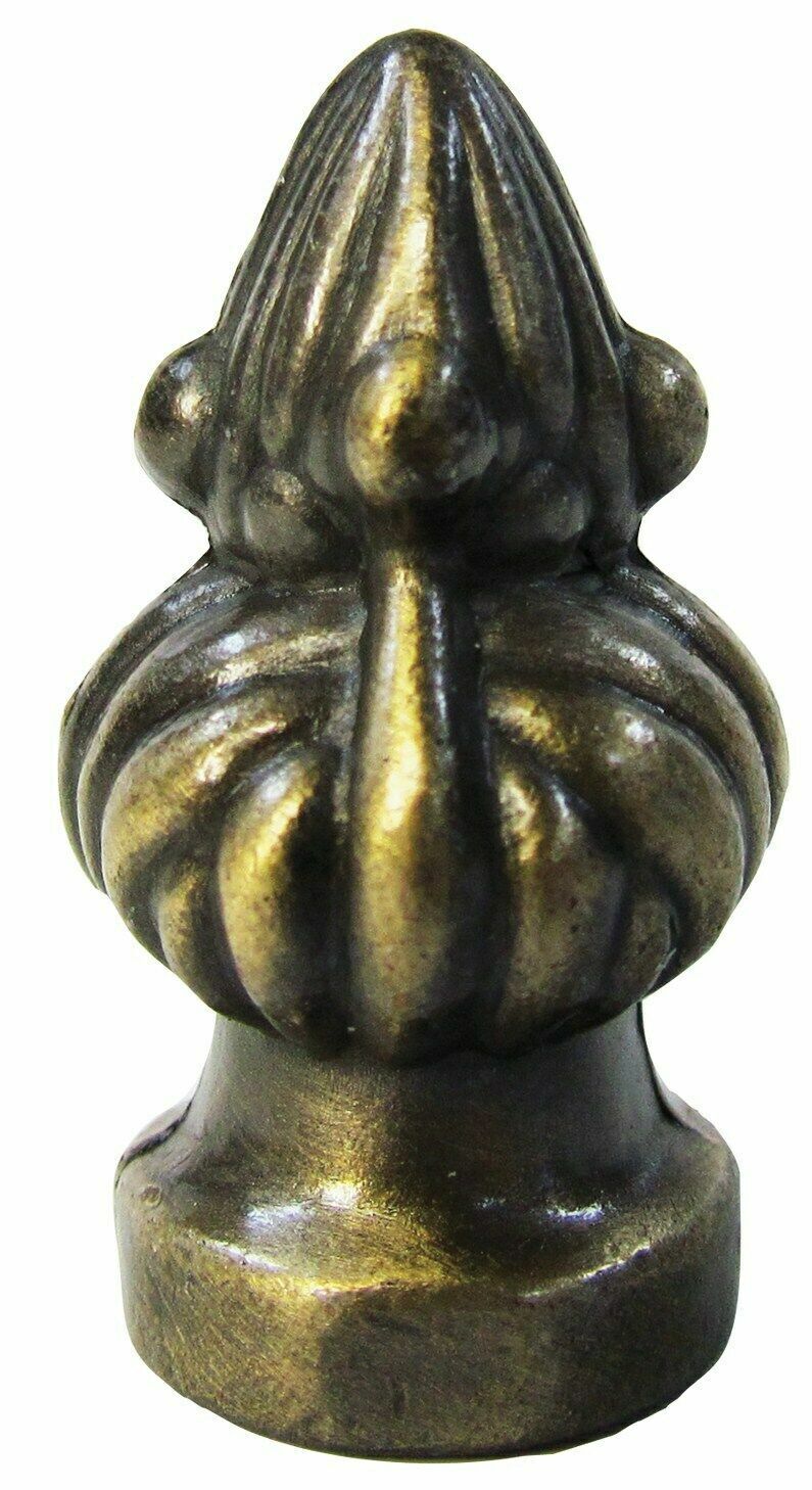  Lot of 2  Antique Brass finish Tiffany style Victorian Rose Bud Lamp Finial   Unbranded