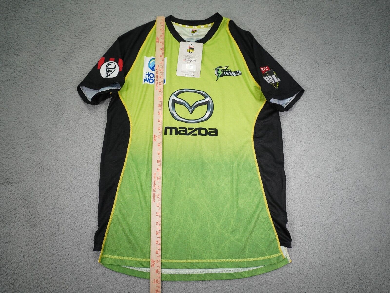 Majestic Sydney Thunder BBL Cricket Jersey Mens Large Sleeve Shirt KFC Majestic MST6425GT - фотография #8