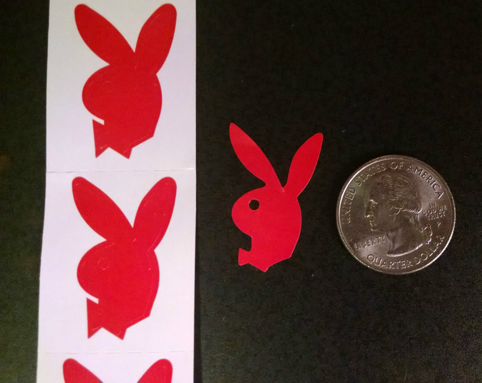 ~~~100~~~   PLAYBOY BUNNY TANNING BODY STICKERS  RED With BOW TIE Faces Left Unbranded