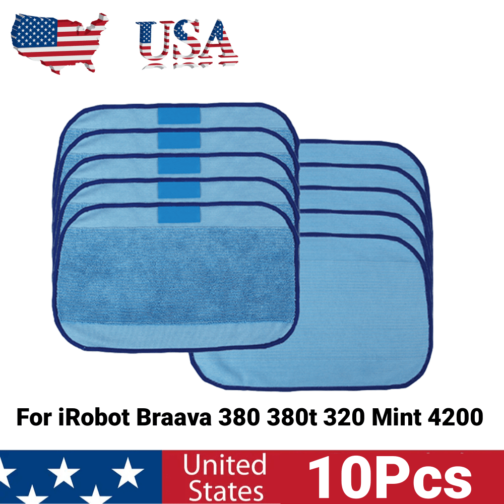 10 Pack Pads for iRobot Braava 380 380t 320 Mint 4200 5200, Replacement Wet Mops Unbranded Does Not Apply