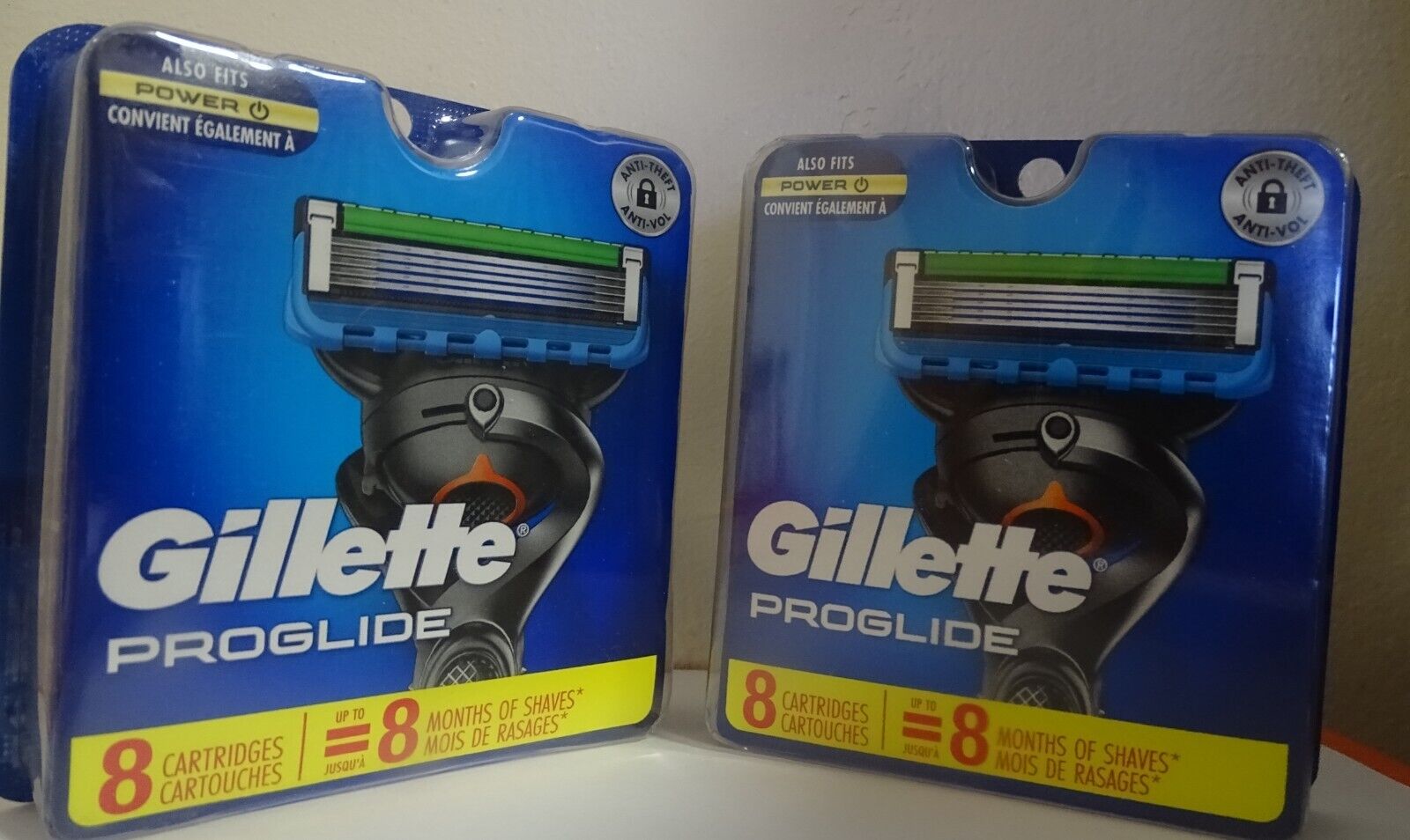 LOT OF 2 Gillette PROGLIDE   8 Cartridges=TOTAL 16 CARTRIDGES ~ 100%ORIGINAL  Gillette 004740030287, 4740030287