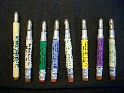 Vintage CHICAGO ILLINOIS LIVESTOCK COMMISSION EXCHANGE bullet pencil LOT OF 11 Без бренда - фотография #5