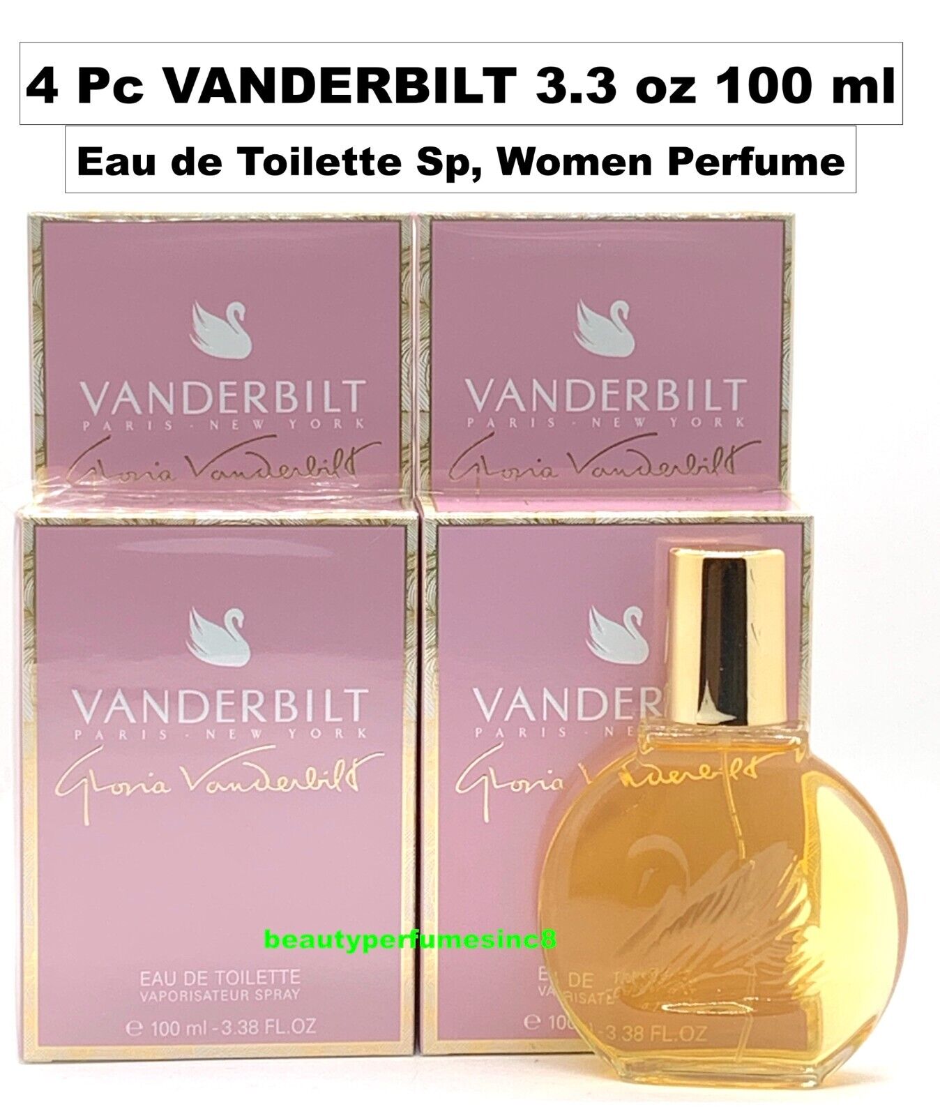 Lot of 4 Pc ~ Gloria Vanderbilt 3.3 / 3.4 oz Eau de Toilette, Women's Perfume Gloria Vanderbilt 1881