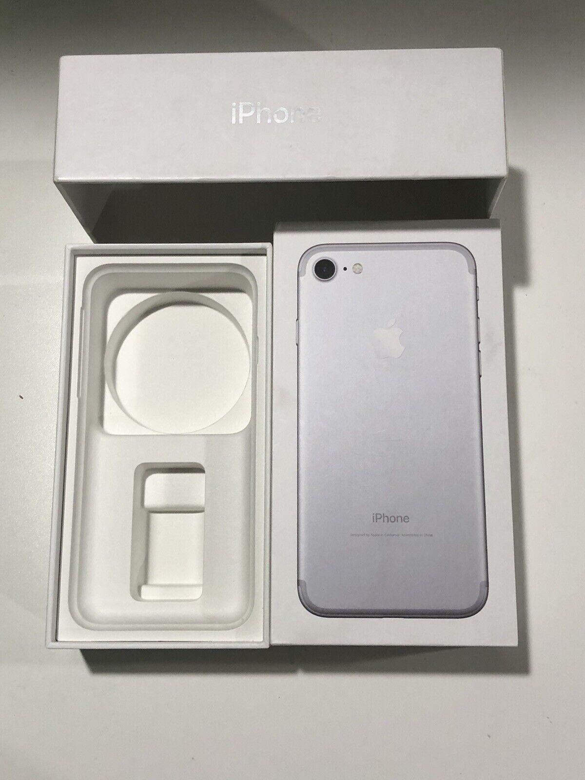 Lot of 2 iPhone 7 Boxes ONLY, Silver Color Apple