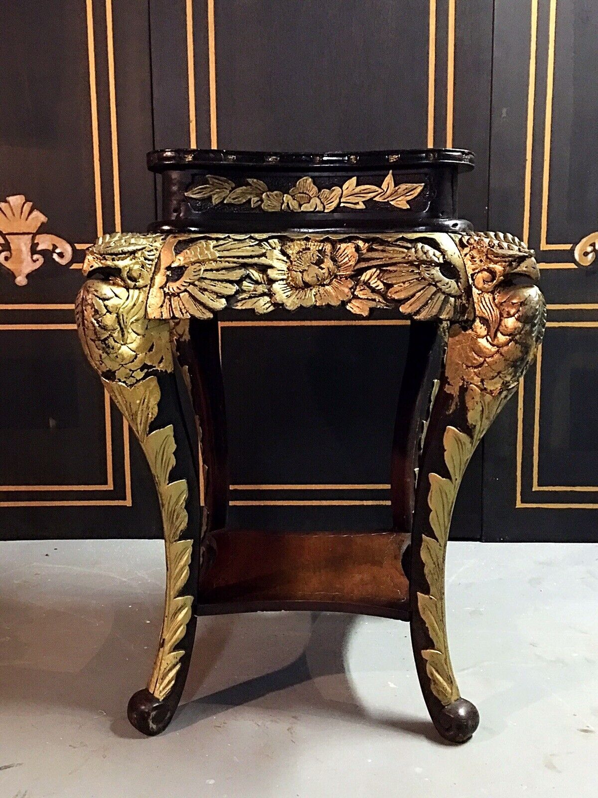 Chinese Antique Carved Teak Wood Pedestal Table Без бренда - фотография #5