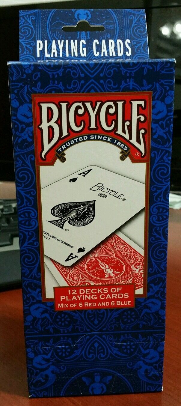 BICYCLE PLAYING CARDS 12 Decks * Standard Face * Red & Blue * New & Sealed Bicycle - фотография #2