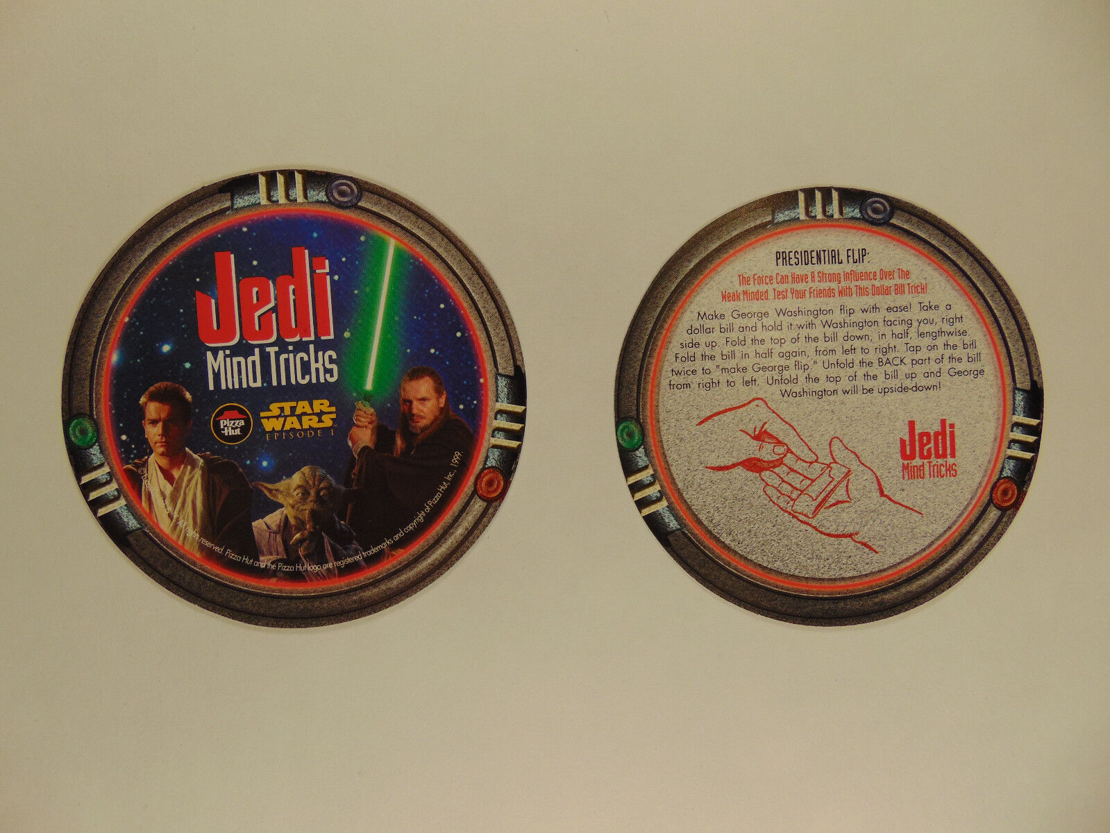 Star Wars episode 1 Pizza Hut tie-in coasters (Jedi Mind Tricks) 1999 (set of 5) Без бренда - фотография #5