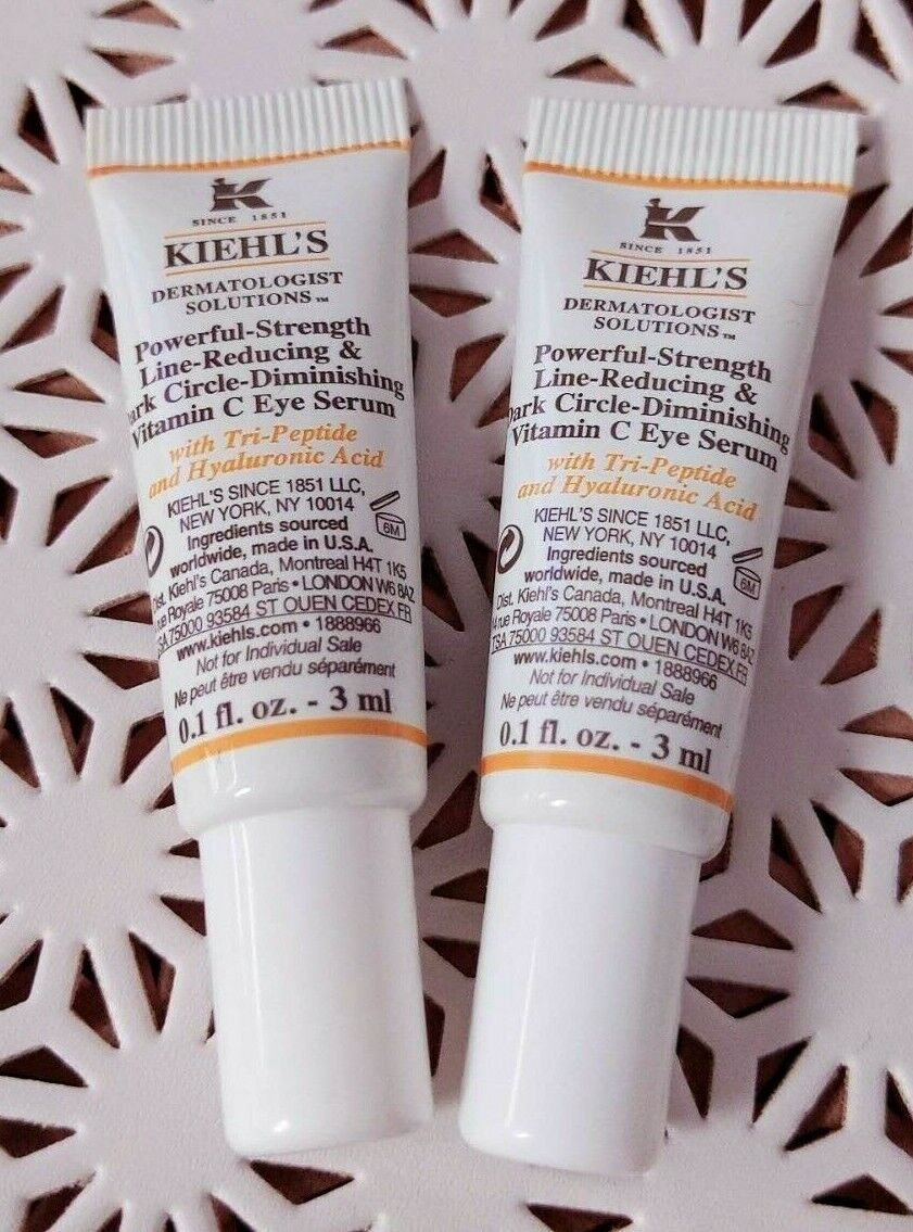  Kiehl's Powerful-Strenth Line-Reducing Dark Circle Vitamin C Eye Serum .1oz *2 Kiehl's