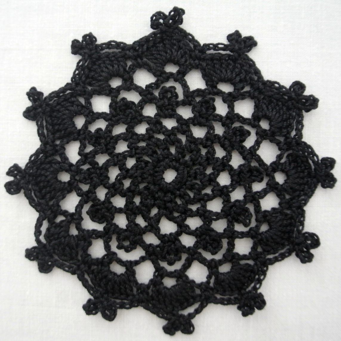30 pcs, 7–9,5 cm, 2.8–3.7 “, Black, Halloween, Crochet Snowflakes, ogrc30, 299 Handmade - фотография #6