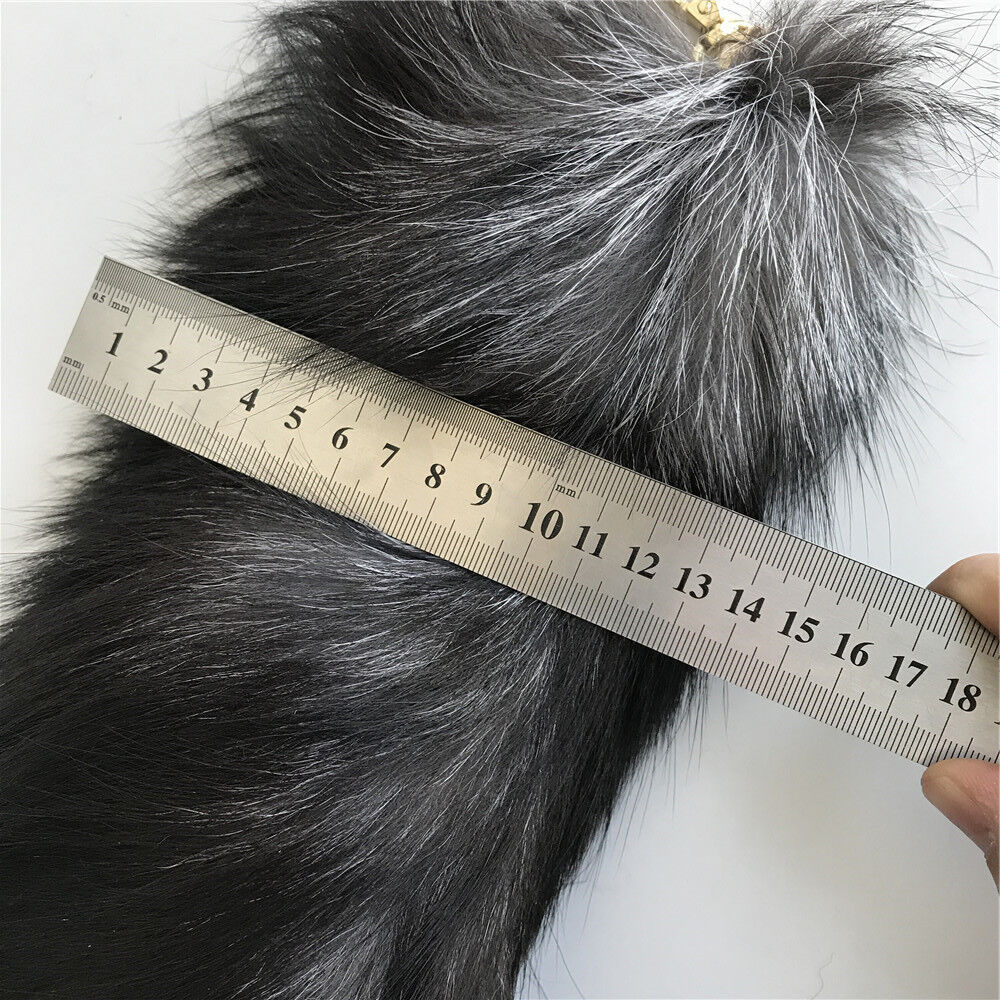 10pcs Real Natural Silver Fox Tail Key Chain Fur Tassel Tag Bag Charm Pendant Honestydeals Handmade - фотография #4