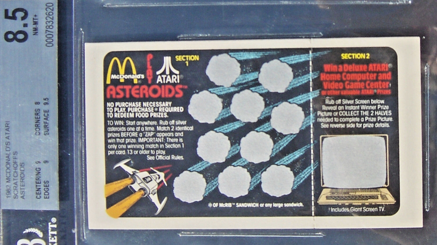 LIMITED VERY RARE 1982 Graded  (4) 8-8.5 Cards UNSCRATCHED SET - Atari McDonalds Без бренда Not Applicable - фотография #8