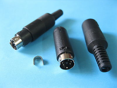 10 pcs Standard Mini DIN Plug 5 Pin Male Connector with Plastic Handle New SL - фотография #2
