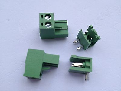 100 pcs Angle 2pin/way 5.08mm Screw Terminal Block Connector Green Plugable Type CY Does Not Apply