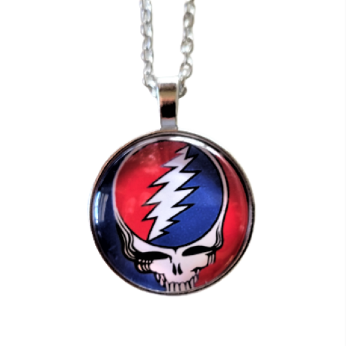 Grateful Dead Collectible Watch & Silver Chain Necklace Set Steal Your Face NWT Без бренда - фотография #3