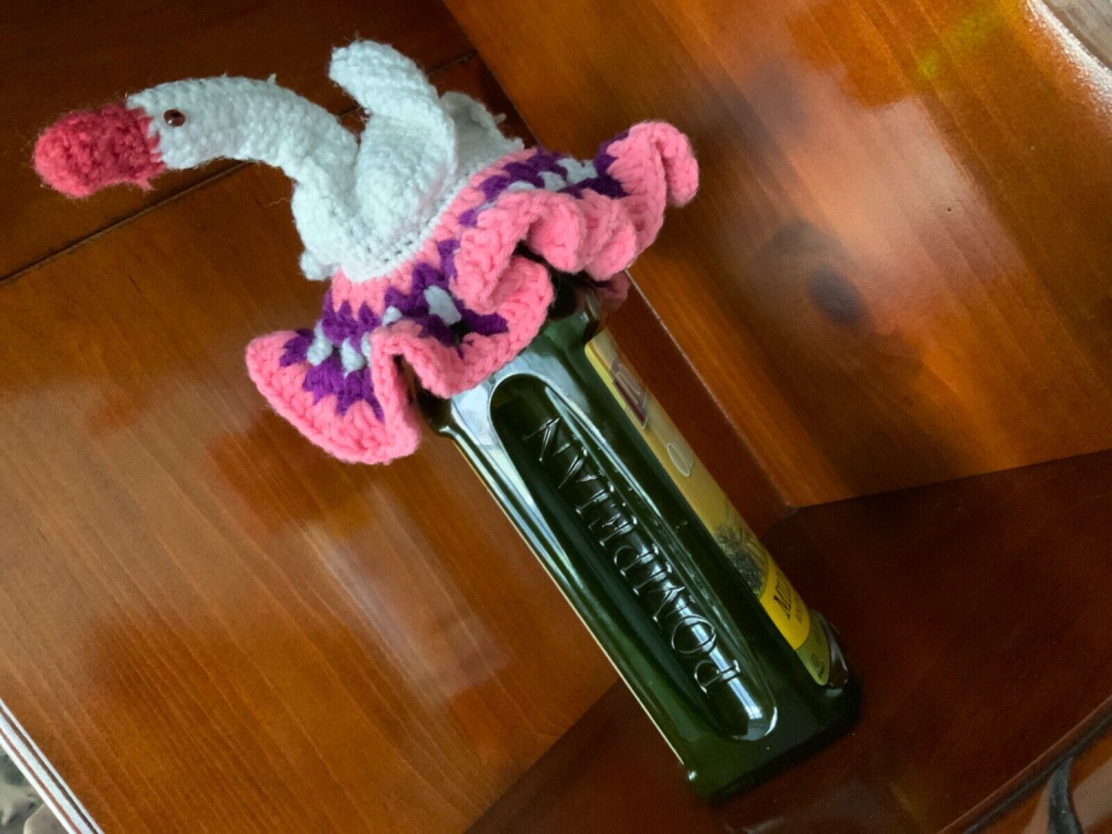 handknitted duck swan set wine bottle cover decor conversation pink art OOAK Unbranded Does not apply - фотография #10
