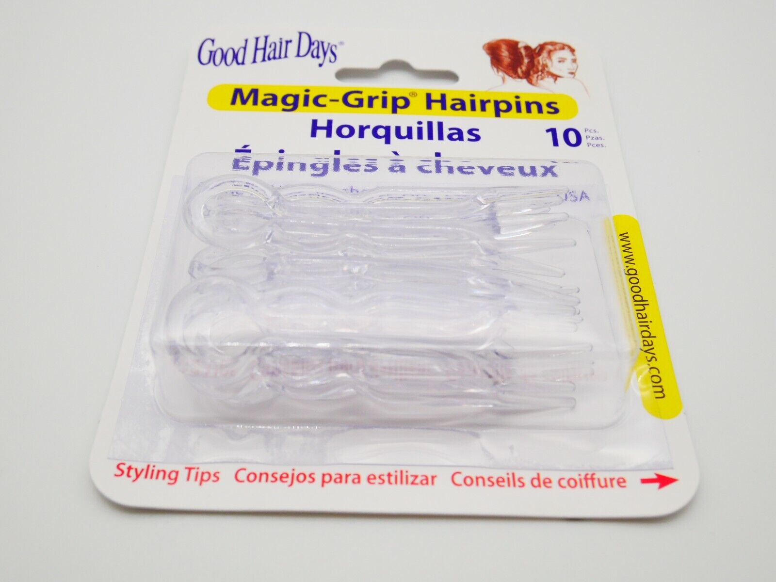 2 x Packs Magic Grip Hairpins 2 1/2" Clear Crystal (20 Pcs) Good Hair Days Good Hair Days - фотография #7