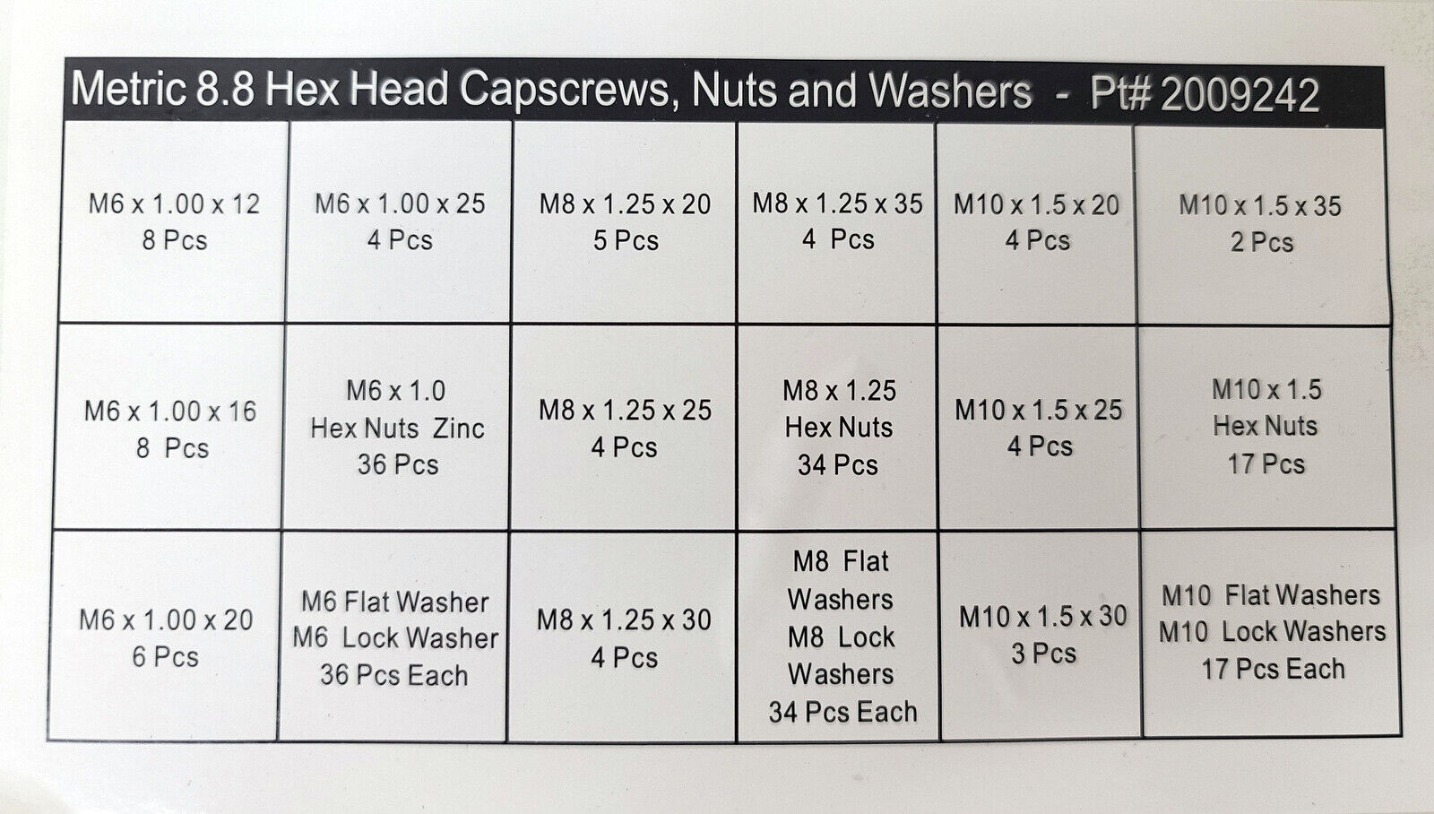 690 Piece Metric Grade 8.8 Assortment Hex Head Capscrews Nuts Washers M6 M8 M10 Unbranded 2009242 - фотография #3