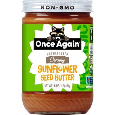 Once Again Creamy Sunflower Seed Butter - Unsweetened 16 oz Jar Once Again OA018