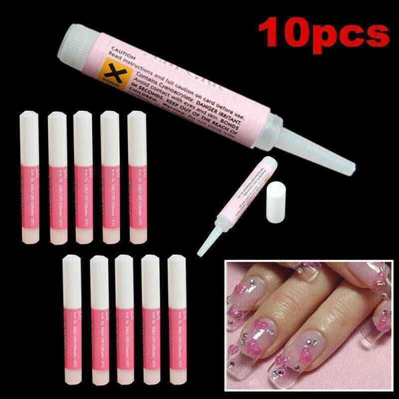 10PCS Nail Tip Glue Super Bond For Acrylic Nails Strong Adhesive Manicure Tools Unbranded Does not apply - фотография #2