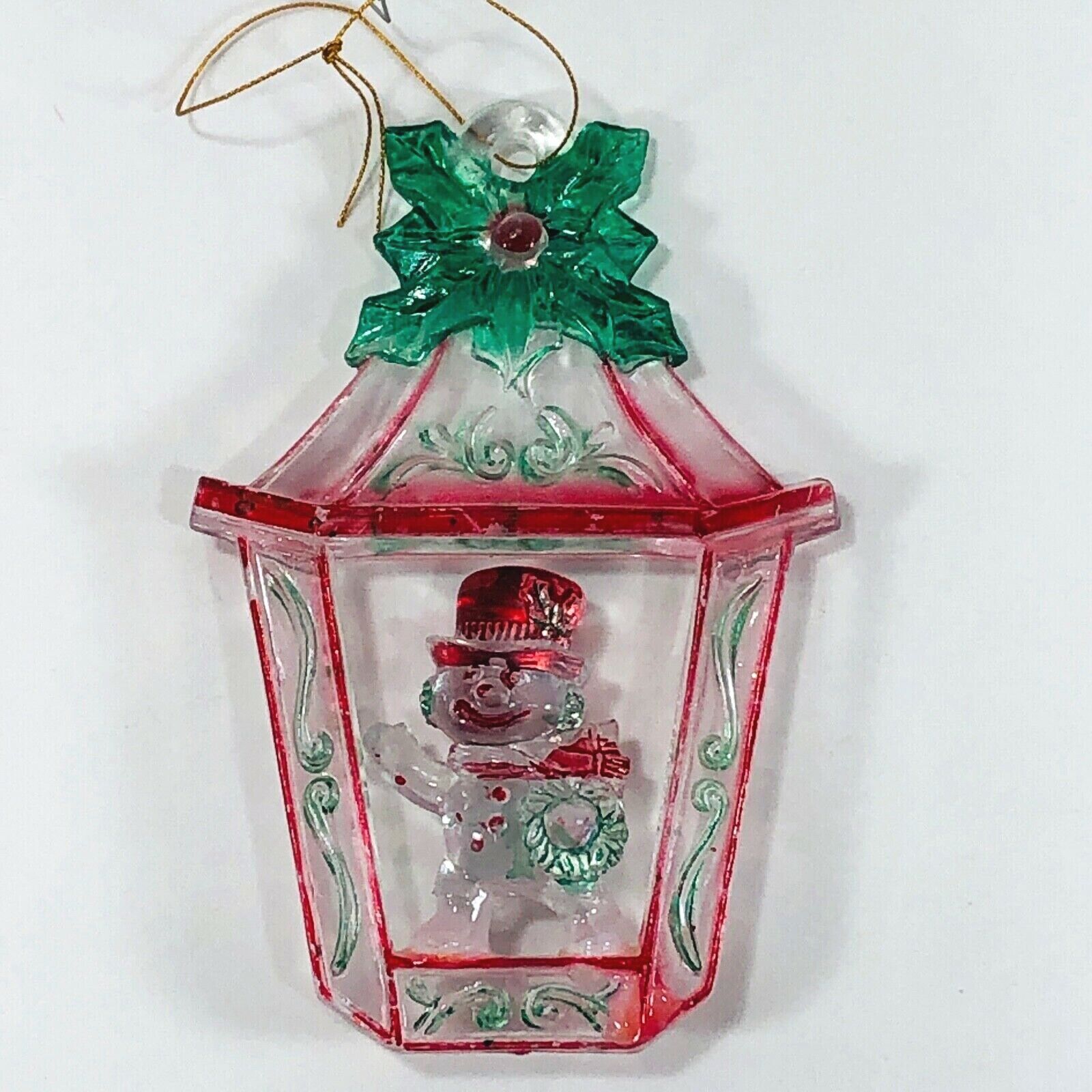 Vtg Acrylic with Red and Green Christmas Ornament Plastic Decoration Set of 3 Unbranded Does Not Apply - фотография #3