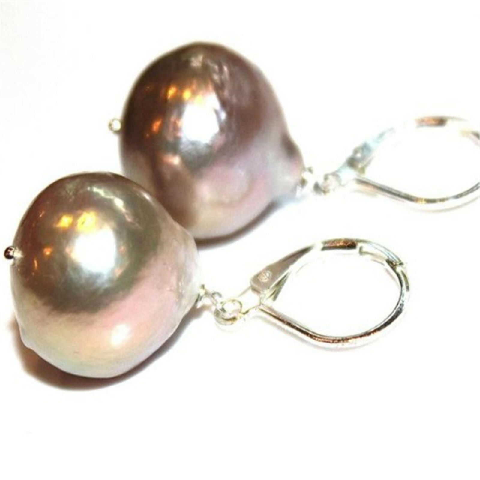 11-13mm pink baroque south sea pearl earrings circular 18k jewelry elegant Unbranded 3