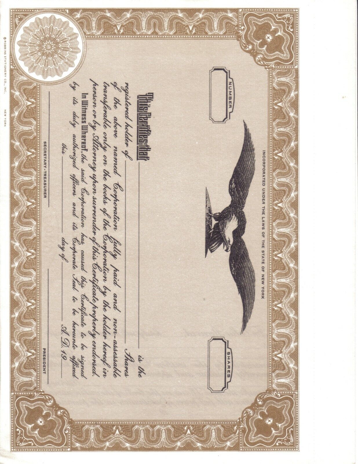 15 Blank Stock Certificates Engraved Cotton Content Без бренда - фотография #4