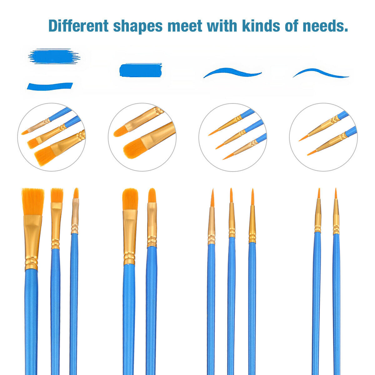 50PCS Paint Brushes Acrylic Painting Brush Set Art Watercolor Paintbrushes Craft Unbranded Does Not Apply - фотография #4