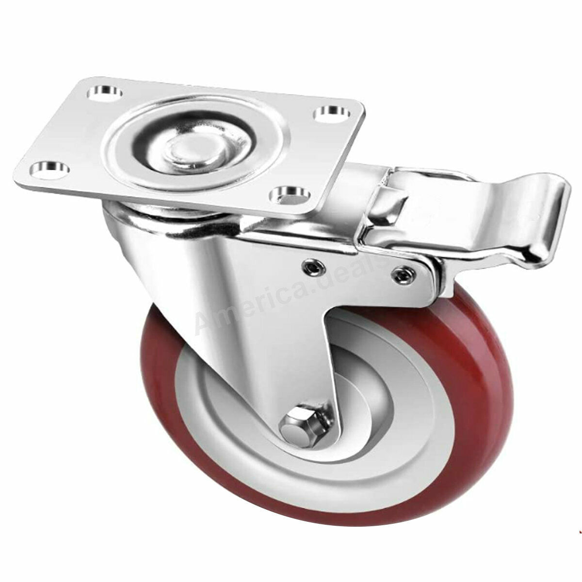 4 Pack 5 Inches Caster Wheels Locking Casters with Brake Swivel Plate Castors AD Does Not Apply - фотография #3