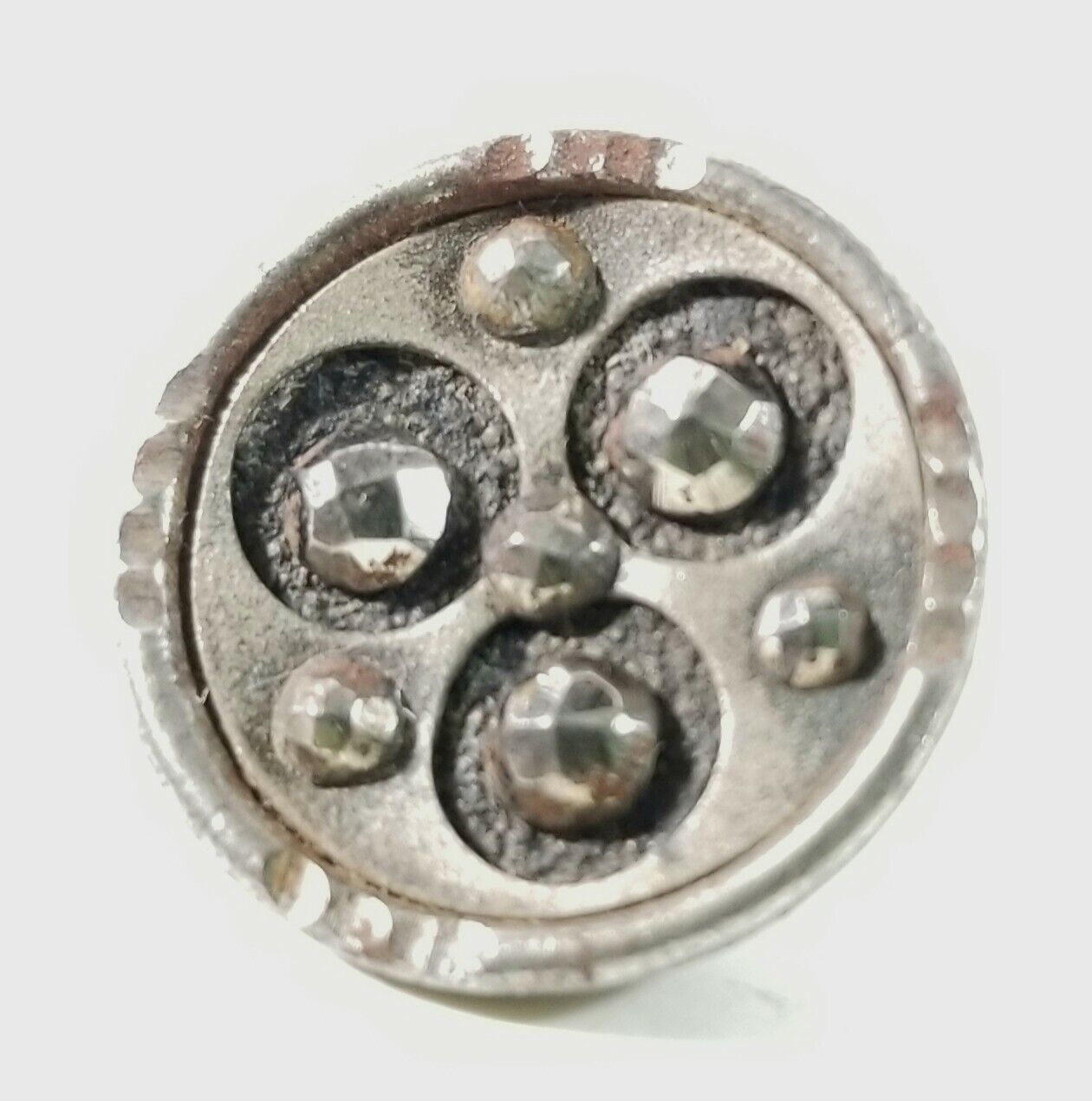 Lot Of 15 Antique Victorian Marcasite 5/8" Buttons Unmarked Metal Shank VFINE Без бренда - фотография #3