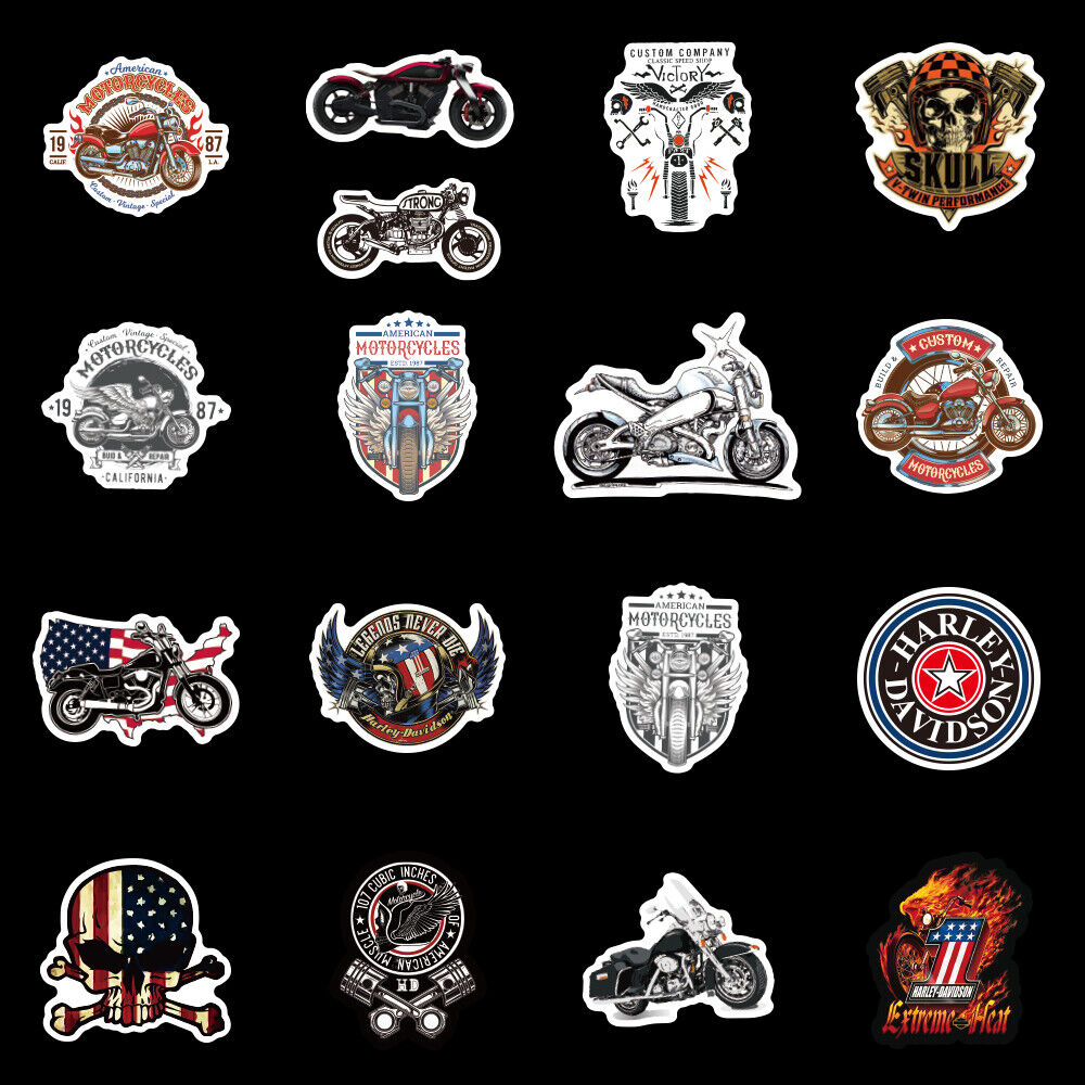 104pcs Harley Davidson Sticker Pack Decals Logo Vintage Helmet Skull Motorcycle  UK Stickers - фотография #6