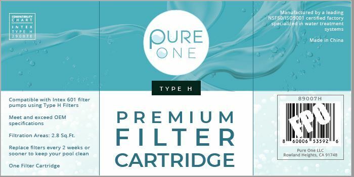 Type H Filter Cartridge Compatible with Intex Filter Pumps (2 Packs), Free Ship Pure One 89007H (2-PK) - фотография #2