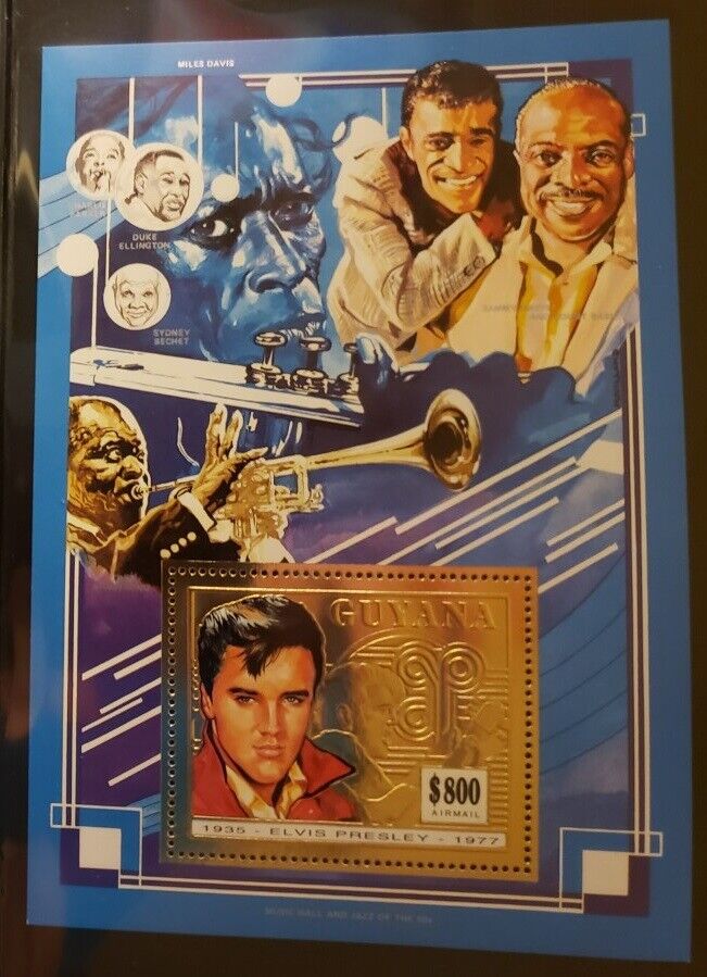 Guyana Elvis Presley Silver & Gold Airmail Stamps & SS Lot of 4 - MNH- see list Без бренда - фотография #2