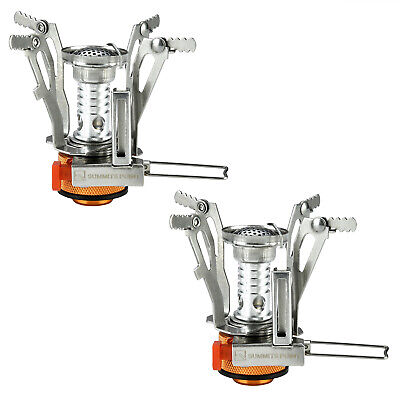 2 Portable Camping Stoves Backpacking Stove with Piezo Ignition Adjustable Valve Summits Point Does Not Apply
