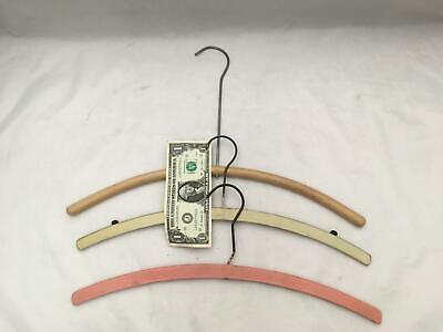 Lot of 3 Vintage / Antique Wood & Wire Clothes Hangers All Different Без бренда - фотография #5