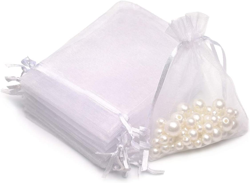 100Pcs 2.8 X 3.6" Sheer Drawstring Organza Jewelry Pouches Wedding Party Christm Does not apply - фотография #2